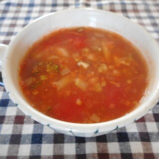 みじん切り野菜のトマトスープ